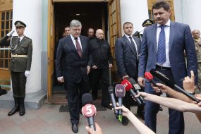 Petro Poroshenko, Alexander Turchinov and Svyatoslav Tsegolko