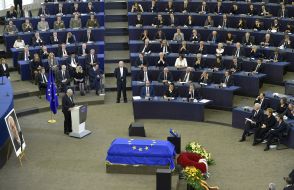 The farewell ceremony with Helmut Kohl