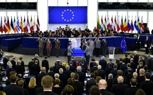 The farewell ceremony with Helmut Kohl