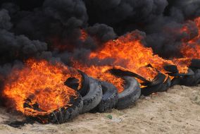 Burning tires