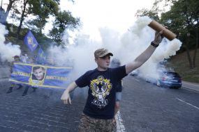 March in honor of the dead hero Miroslav Misla