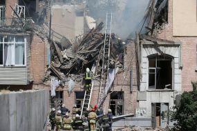 Consequences of gas explosion in an apartment building in Kiev