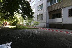 Consequences of gas explosion in an apartment building in Kiev