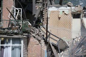 Consequences of gas explosion in an apartment building in Kiev