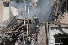 Consequences of gas explosion in an apartment building in Kiev