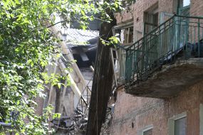 Consequences of gas explosion in an apartment building in Kiev