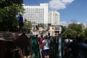 Consequences of gas explosion in an apartment building in Kiev