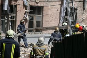 Consequences of gas explosion in an apartment building in Kiev
