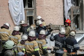 Consequences of gas explosion in an apartment building in Kiev
