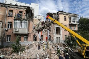Consequences of gas explosion in an apartment building in Kiev