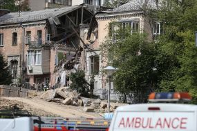 Consequences of gas explosion in an apartment building in Kiev