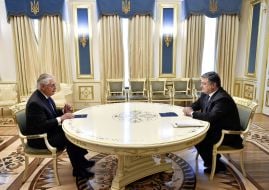 Petr Poroshenko and Rex Tillerson