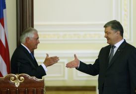 Petr Poroshenko and Rex Tillerson
