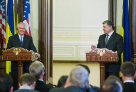 Petr Poroshenko and Rex Tillerson