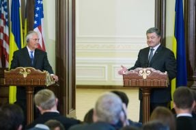 Petr Poroshenko and Rex Tillerson