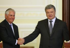 Petr Poroshenko and Rex Tillerson