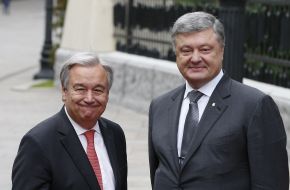 Petr Poroshenko and Antonio Guterres