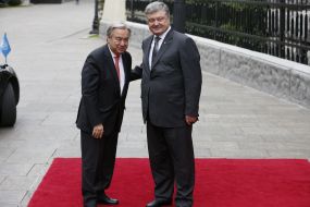 Petr Poroshenko and Antonio Guterres