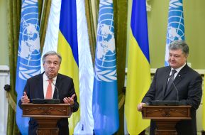Petr Poroshenko and Antonio Guterres