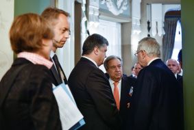 Petr Poroshenko and Antonio Guterres