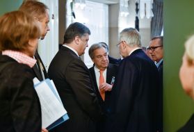 Petr Poroshenko and Antonio Guterres