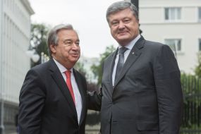 Petr Poroshenko and Antonio Guterres
