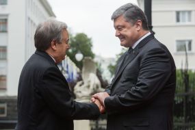 Petr Poroshenko and Antonio Guterres