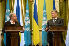 Petr Poroshenko and Antonio Guterres