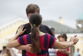 People are dancing waltz