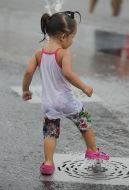 Girl near the fountain