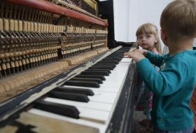 Children near the piano