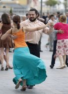 People are dancing waltz