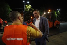 Vitali Klitschko inspected the repair of Povitroflotsky avenue