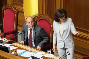 Andrey Parubiy and Oksana Syroyed