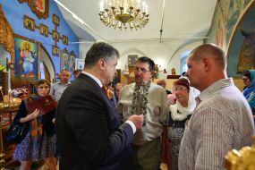 Petr Poroshenko in the Resurrection Cathedral