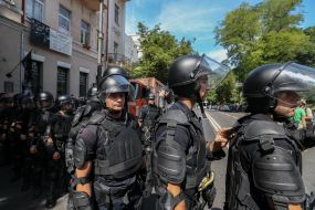 Правоохранители  во время акции возле здания Верховной Рады