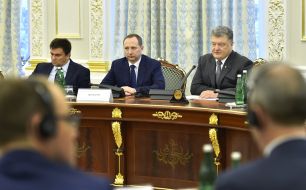 Pavel Klimkin. Petro Poroshenko and Igor Rainin