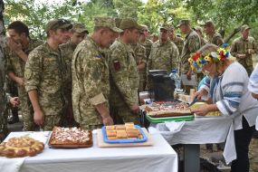 Meeting of the soldiers of the cannon battalion of the 55th art brigade