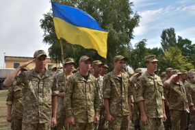 Meeting of the soldiers of the cannon battalion of the 55th art brigade