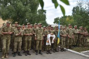 Meeting of the soldiers of the cannon battalion of the 55th art brigade