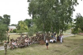 Meeting of the soldiers of the cannon battalion of the 55th art brigade