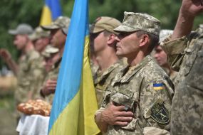 Meeting of the soldiers of the cannon battalion of the 55th art brigade