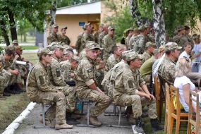 Meeting of the soldiers of the cannon battalion of the 55th art brigade