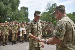 Meeting of the soldiers of the cannon battalion of the 55th art brigade