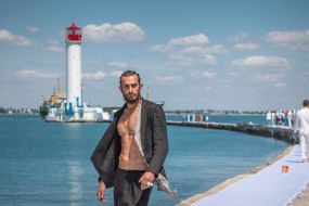 Model on the raid mole of the Vorontsov lighthouse in Odessa