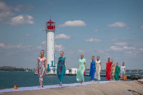 Models on the raid mole of the Vorontsov lighthouse in Odessa