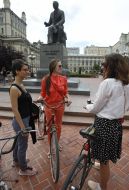 Bicycle parade of girls in Kiev