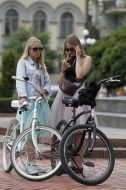 Bicycle parade of girls in Kiev
