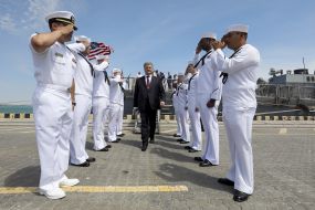 Petr Poroshenko on the frigate "Getman Sagaidachny"