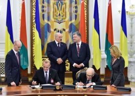 Petr Poroshenko, Boris Paton and Alexandr Lukashenko